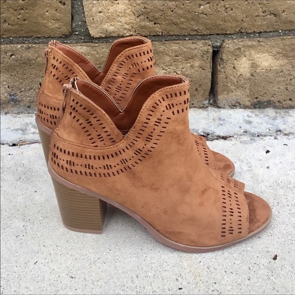 Tan Vegan Leather Ankle Booties - Picture 2 of 6